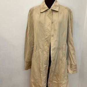 Elie Tahari Trench Coat, Utility Jacket, Beige Size L